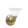Wall Sconce, New Age Brass Finish, 7" White Muslin Glass (40-NAB-311)