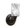 Wall Sconce, Espresso Finish, 4" Onyx Swirl Glass  (40-ES-3009)