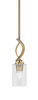 Cavella Stem Hung Mini Pendant, New Age Brass Finish, 4" Clear Bubble Glass  (3901-NAB-300)