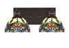 Edge 2 Light Bath Bar, Espresso Finish, 7" Pavo Art Glass (1162-ES-9425)