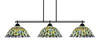 Odyssey 3 Light Bar, Round Fitter, Matte Black Finish, 16" Crescent Art Glass  (2633-MB-996)