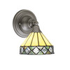 Wall Sconce, Brushed Nickel Finish, 7" Diamond Peak Art Glass (40-BN-9405)