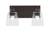 Edge 2 Light Bath Bar, Espresso Finish, 4.5" Clear Bubble Glass (1162-ES-461)