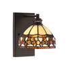 Edge Wall Sconce, Espresso Finish, 7" Roman Jewel Art Glass  (1161-ES-9975)