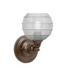 Wall Sconce, Bronze Finish, 6" Clear Ribbed Glass (40-BRZ-5110)