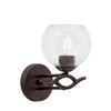 Revo 1 Light Wall Sconce, Dark Granite Finish, 5.75" Clear Bubble Glass (141-DG-4100)