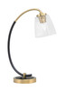 Desk Lamp, Matte Black & New Age Brass Finish, 4.5" Square Clear Bubble Glass (57-MBNAB-461)