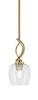 Cavella Stem Hung Mini Pendant, New Age Brass Finish, 6" Clear Bubble Glass (3901-NAB-4810)