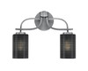 Cavella 2 Light Bath Bar, Graphite Finish, 4" Black Matrix Glass (3912-GP-4069)