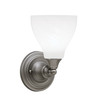 Wall Sconce, Brushed Nickel Finish, 6.25" White Marble Glass (40-BN-4761)