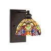 Edge Wall Sconce, Espresso Finish, 7" Lynx Art Glass (1161-ES-9445)