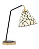 Desk Lamp, Matte Black & New Age Brass Finish, 7" Sandhill Art Glass (59-MBNAB-9115)