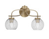 Cavella 2 Light Bath Bar, New Age Brass Finish, 5.75" Smoke Bubble Glass  (3912-NAB-4102)
