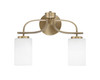 Cavella 2 Light Bath Bar, New Age Brass Finish, 4" White Muslin Glass  (3912-NAB-310)