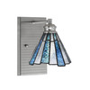 Edge Wall Sconce, Brushed Nickel Finish, 7" Sea Ice Art Glass  (1161-BN-9325)