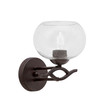 Revo 1 Light Wall Sconce, Dark Granite Finish, 7" Clear Bubble Glass (141-DG-202)