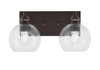 Edge 2 Light Bath Bar, Espresso Finish, 5.75" Clear Bubble Glass (1162-ES-4100)