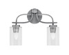 Cavella 2 Light Bath Bar, Graphite Finish, 4" Clear Bubble Glass  (3912-GP-300)
