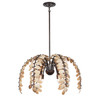 Grecian 6-Light Chandelier in Champagne Mist with Coconut Shell by Breegan Jane (1-2579-6-26)