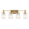 Concord 4-Light Bathroom Vanity Light in Matte Black with Warm Brass (8-1102-4-143)