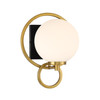 Alhambra 1-Light Wall Sconce in Matte Black with Warm Brass (9-6180-1-143)