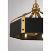 Sheffield 6-Light LED Fan D'Lier in Matte Black with Warm Brass (26-FD-7806-143)