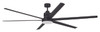 Mondo 80" 6-Blade Indoor/Outdoor (Damp) Ceiling Fan in Flat Black w/ Flat Black Blades; Light Kit Included (optional) (MND80FB6)