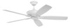 Santori 60" 5-Blade Indoor/Outdoor (Damp) Ceiling Fan in Matte White w/ White Blades; Light Kit Optional (Not Included) (SNT60MWW5)