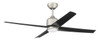 Quell 52" 4-Blade Indoor/Outdoor Ceiling Fan, Painted Nickel Finish, Flat Black Blades. LED Light, WIFI and Control Included; w/ Light Kit (QUL52PN4)