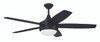 Phaze II 52" 5-Blade Ceiling Fan in Flat Black w/ Flat Black/Greywood Blades; Integrated Light Kit (PHZ52FB5)