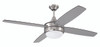 Phaze II 52" 4-Blade Ceiling Fan in Brushed Polished Nickel w/ Brushed Nickel/Greywood Blades; Integrated Light Kit (PHZ52BNK4-BNGW)