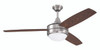 Phaze II 52" 3-Blade Ceiling Fan in Brushed Polished Nickel w/ Walnut/Dark Oak Blades; Integrated Light Kit (PHZ52BNK3)