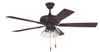Eos 52" 5-Blade Clear 4 Light Ceiling Fan in Espresso w/ Espresso/Walnut Blades; Integrated Light Kit (ECF104ESP5-ESPWLN)