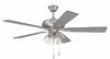 Eos 52" 5-Blade Clear 4 Light Ceiling Fan in Brushed Polished Nickel w/ Brushed Nickel/Greywood Blades; Integrated Light Kit (ECF104BNK5-BNGW)