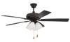 Eos 52" 5-Blade Frost 4 Light Ceiling Fan in Espresso w/ Espresso/Walnut Blades; Integrated Light Kit (ECF114ESP5-ESPWLN)