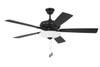 Eos 52" 5-Blade 3 Light Bowl Ceiling Fan in Flat Black w/ Flat Black/Greywood Blades; Light Kit Included (optional) (ECF111FB5-FBGW)