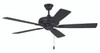 Eos 52" 5-Blade Ceiling Fan in Flat Black w/ Flat Black/Greywood Blades; Light Kit Optional (Not Included) (ECF52FB5-FBGW)