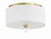 Fortuna 2 Light Flushmount in Satin Brass (58282-SB)