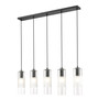 Alton 5 Light Linear Chandelier in Matte Black (824P-5L-MB)
