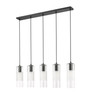 Alton 5 Light Linear Chandelier in Matte Black (824P-5L-MB)