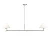 Leila 2 Light Chandelier in Brushed Nickel (744-62L-BN)