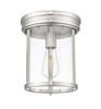Z-Lite Thayer 1 Light Flush Mount in Brushed Nickel (742F9-BN)