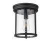 Z-Lite Thayer 1 Light Flush Mount in Matte Black (742F9-MB)