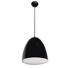 Nostalgia Shiny Black 1 Light Pendant (23776-SBL/WHT)