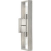 Boundary Collection Two-Light Brushed Nickel Grey Washed Oak Modern Wall Bracket (P710126-009)