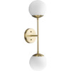 Haas Collection Two-Light Brushed Gold Mid-Century Modern Wall Bracket (P710130-109)