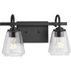 Martenne Collection Two-Light Matte Black Modern Farmhouse Vanity Light (P300473-31M)