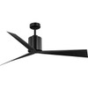 Paso Collection 60-in 3-Blade Matte Black with Matte Black Blades Luxe Industrial Ceiling Fan with 6 Speed Remote with Wall Bracket (P250109-31M)