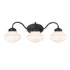 Ingalls 3 Light Bath Vanity in Matte Black with Vintage Milk Glass Shade (0508-BA3 BLK-VMG)