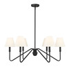 Kennedy 6 Light Chandelier in Natural Black with Ivory Linen Shade (3690-6 NB-IL)